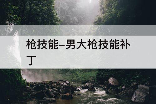 枪技能-男大枪技能补丁