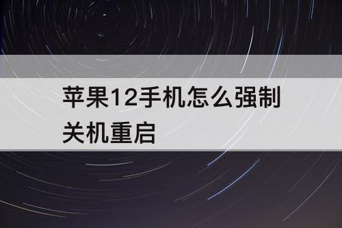 苹果12手机怎么强制关机重启