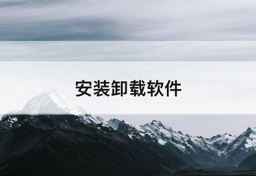 安装卸载软件
