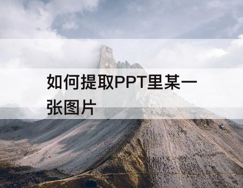 如何提取PPT里某一张图片